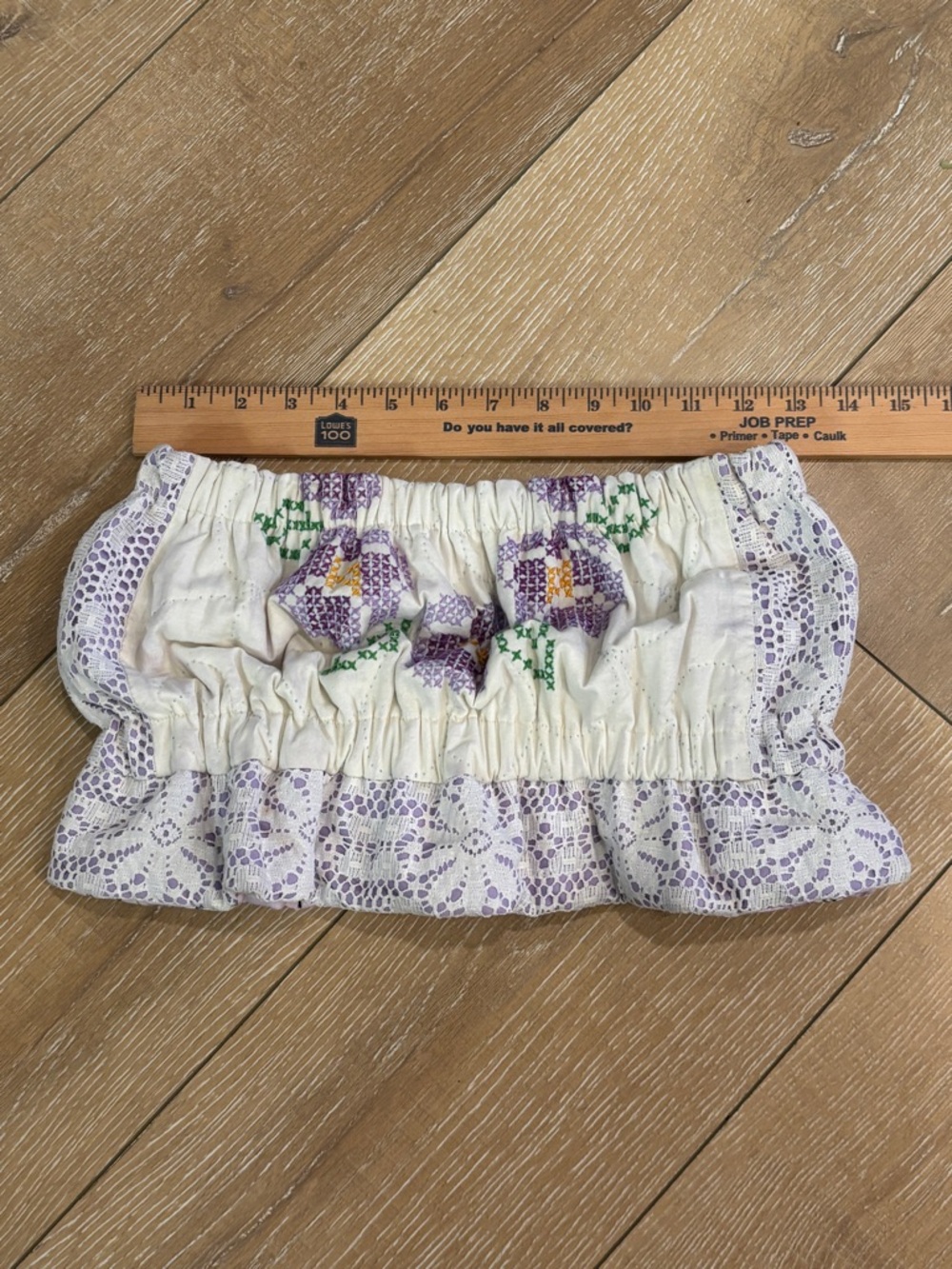LoveShackFancy Quilted Cross-Stitch Lace Bandeau Tube Top - Picture 7 of 8